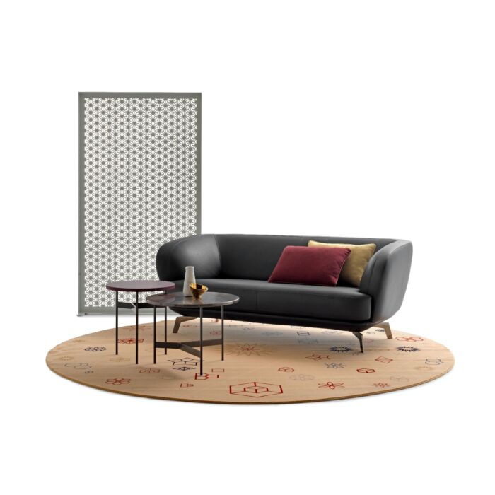 3-Zitsbank Flint  Zwart Leer