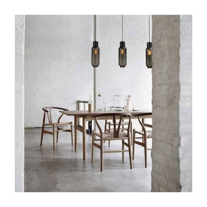 Hanglamp Lett Rib Zwart 3-Lichts