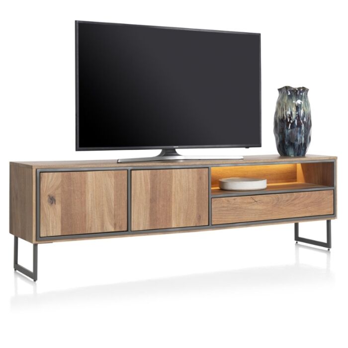 Lowboard Trapani 200 Cm - 2-Deuren + 1-Lade + 1-Niche (+ LED)