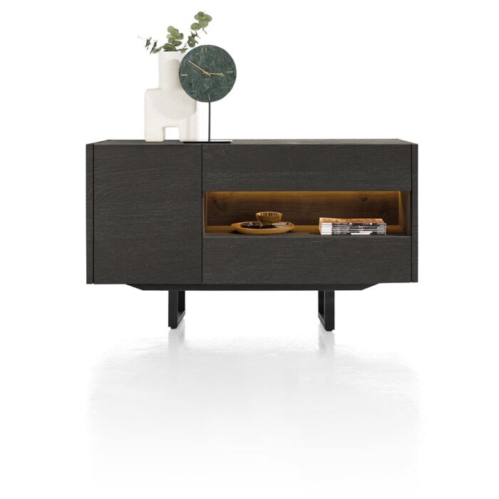 Modali, Dressoir 143 Cm - 1-Deur + 2-Laden (+ LED) - Onyx