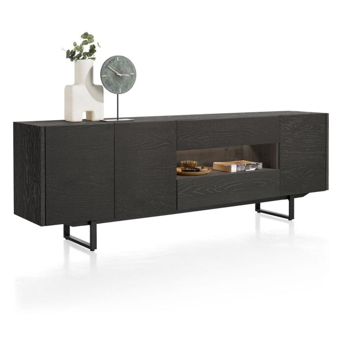 Modali, Dressoir 237 Cm - 3-Deuren + 2-Laden (+ LED) - Onyx