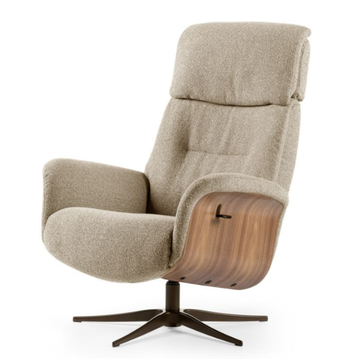 Relaxfauteuil Milas camel onderstel anodic brown