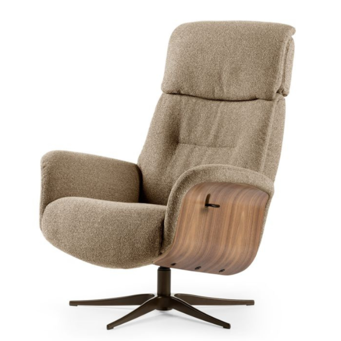 Relaxfauteuil Milas bruin onderstel anodic brown
