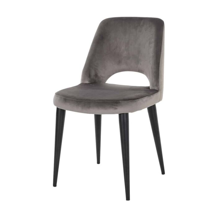 Stoel Tabitha feather stone / stone velvet fire retardant