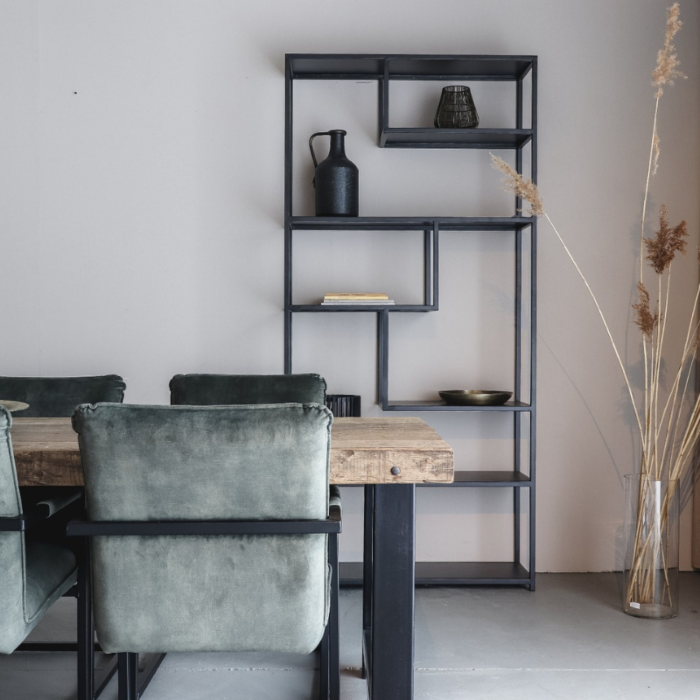 Boekenkast Clifton Industrieel Zwart