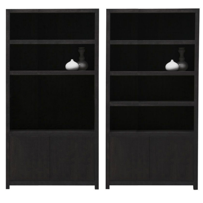 Boekenkasten Set Diamond 4 vaks + TV Kast 120 cm Eiken