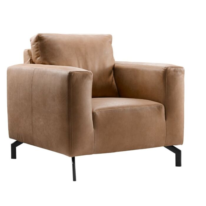 Fauteuil Noria cognac leer