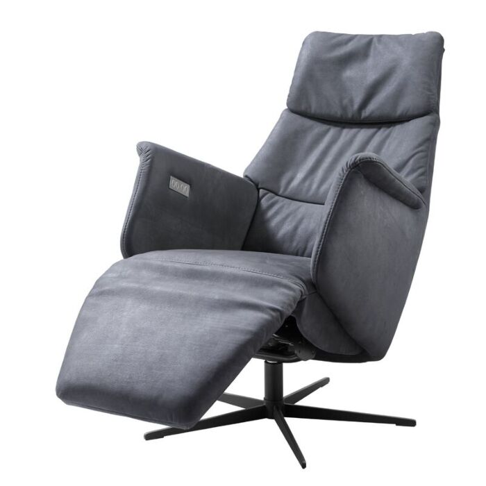 Relaxfauteuil Pomonti M antraciet leer