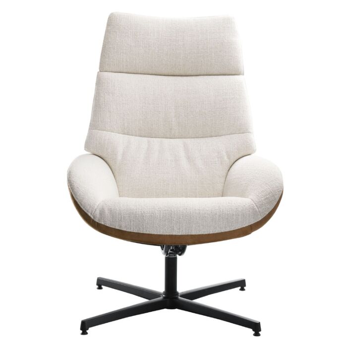 Fauteuil Erola beige bruin microleder