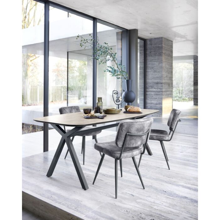 Eettafel Canarias tonvormig HPL brons 220x100cm