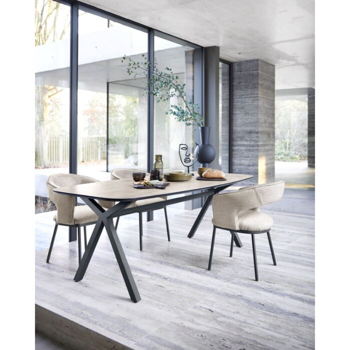 Eettafel Canarias tonvormig HPL brons 220x100cm