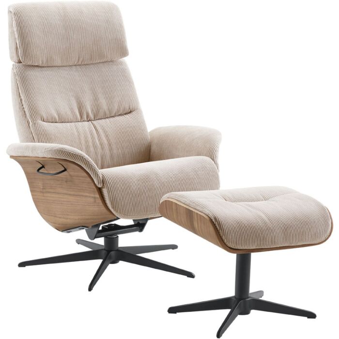 IN.HOUSE Relaxfauteuil Hintas M Beige Hout