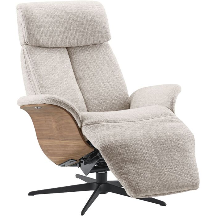 IN.HOUSE Relaxfauteuil Hintas M Lichtgrijs Hout