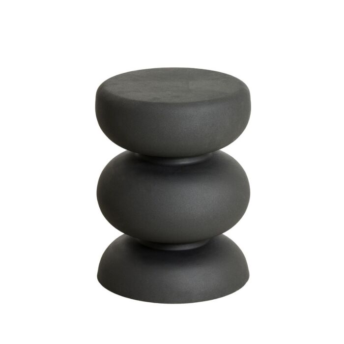 Bijzettafel Kobodo mat zwart rond 35cm