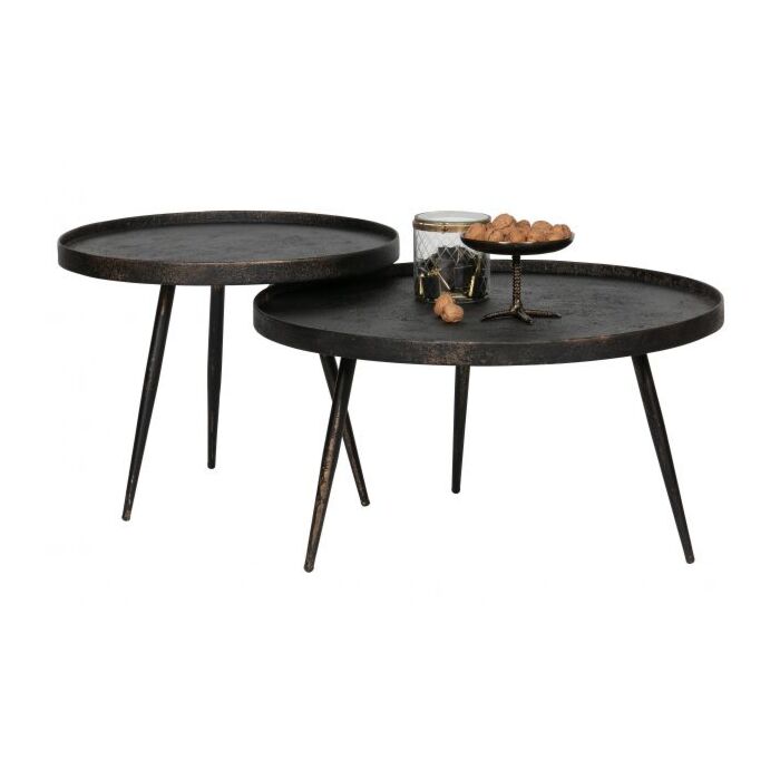 BOUNDS BIJZETTAFEL L HOUT/METAAL ANTIQUE GOUD 44xO58