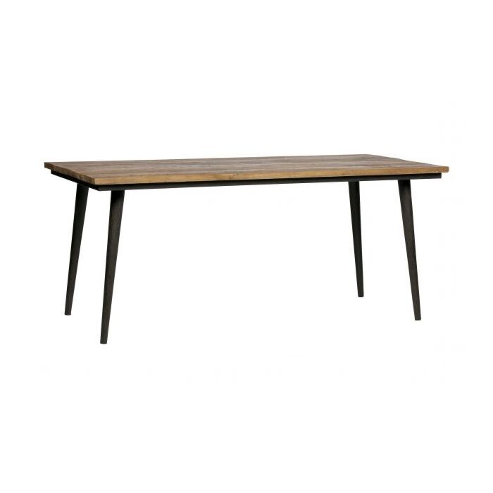 GUILD TAFEL NATUREL MET ZWART ONDERSTEL 220x90CM