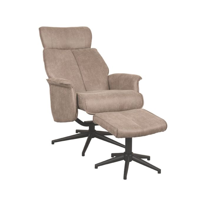 Fauteuil Verdal Taupe Micro Suede - Incl. Hocker