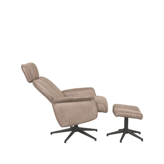 Fauteuil Verdal Taupe Micro Suede - Incl. Hocker