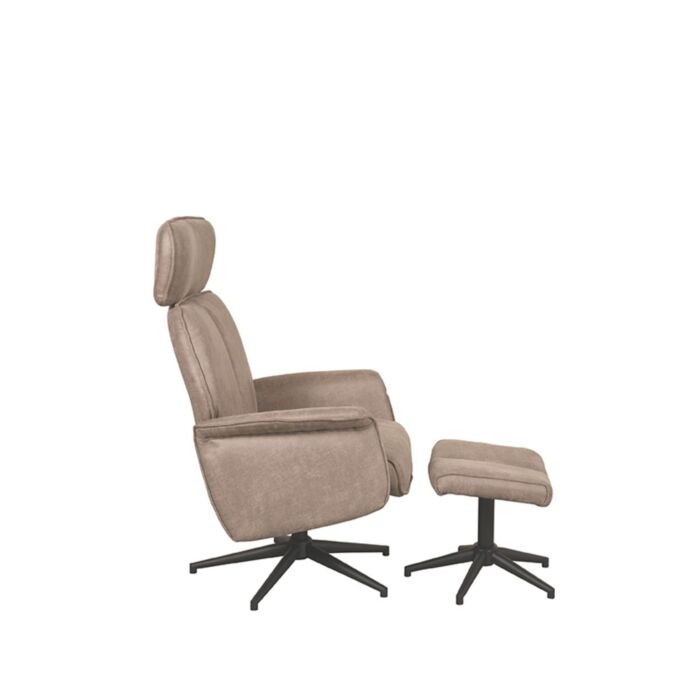 Fauteuil Verdal Taupe Micro Suede - Incl. Hocker