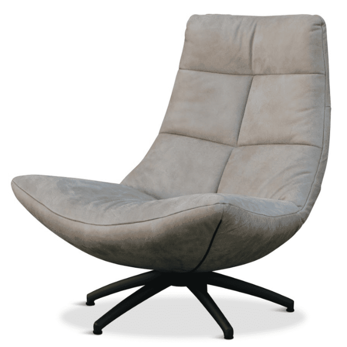 Draaifauteuil Roxanne Leder Taupe 