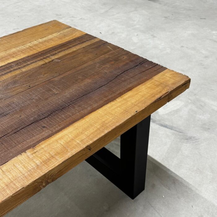 Rustieke Tafel Wagondelen Onder Eiken 190x95cm