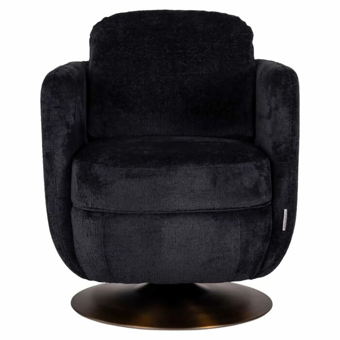 Draaifauteuil Turner black chenille