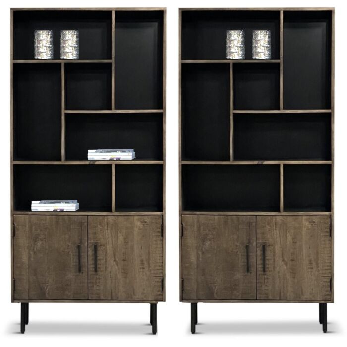 Mango zwarte Boekenkast Savant 100cm