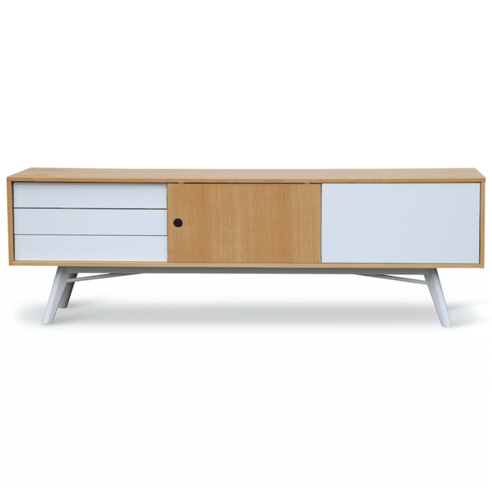 TV-meubel Ice Retro Eiken Wit