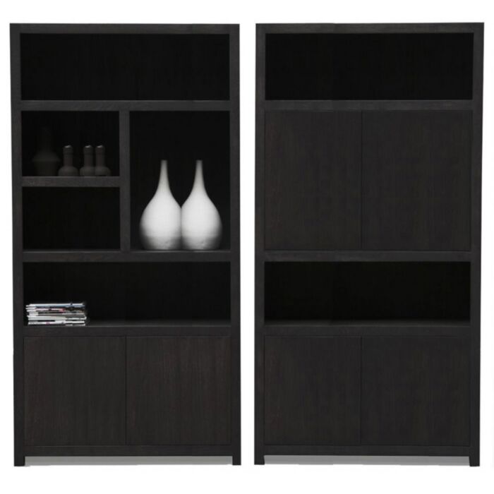 Boekenkast Set Diamond Van 2 Rechts 120cm Eiken