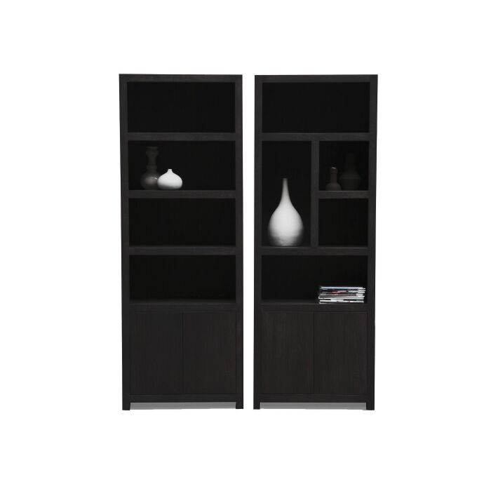 Boekenkasten Set Diamond Zwart Links Eiken