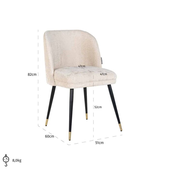 Stoel Alicia White Chenille