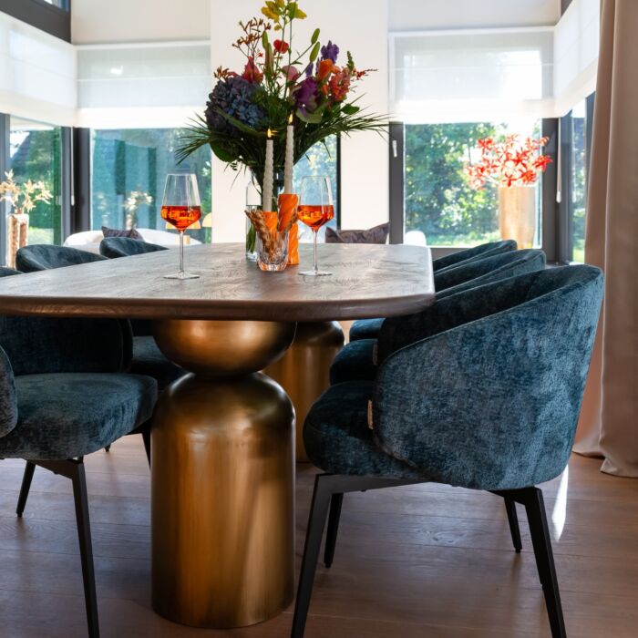 Stoel Amphara Blue Chenille Fire Retardant