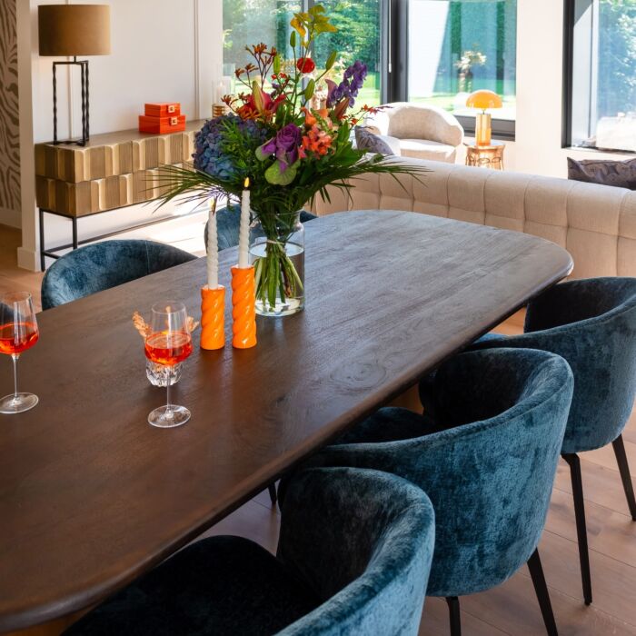 Stoel Amphara Blue Chenille Fire Retardant