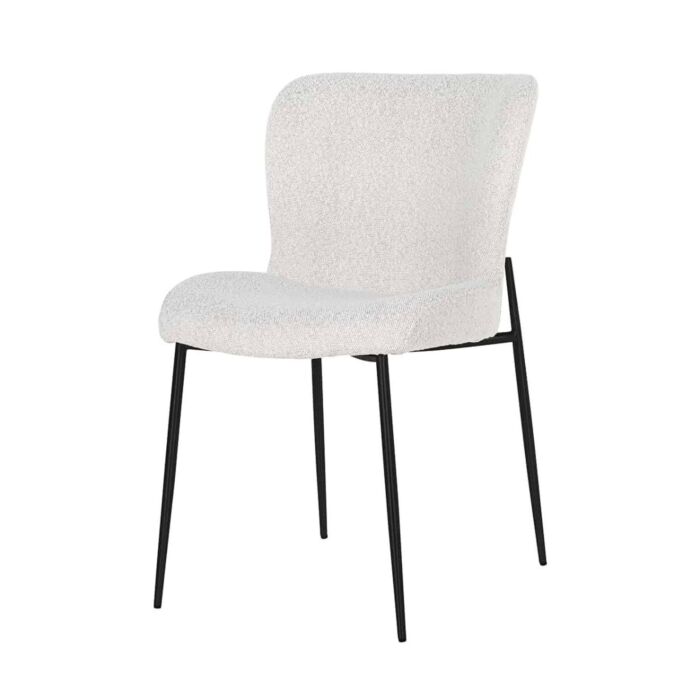 Stoel Darby white bouclé / black