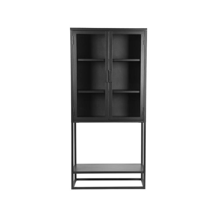 LABEL51 Vitrinekast Level - Zwart - Metaal - Vitrinekast 150 cm