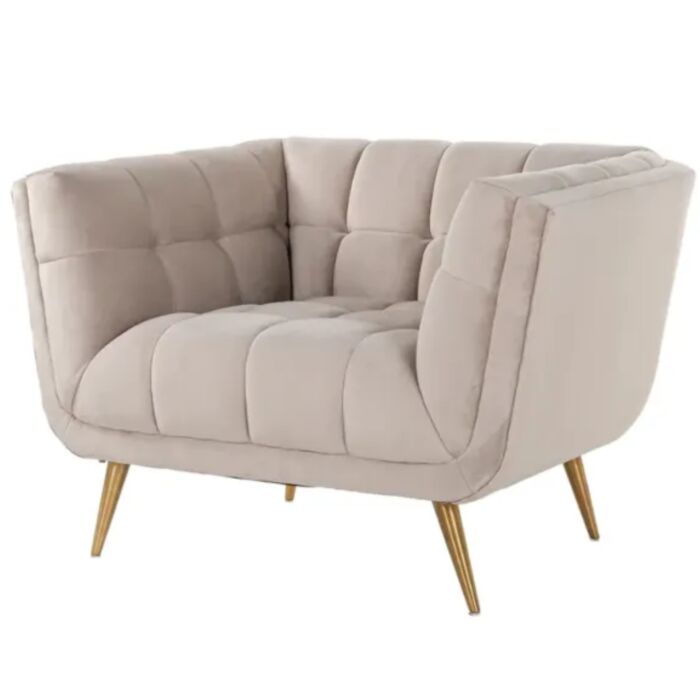 Fauteuil Huxley Khaki velvet / Brushed gold