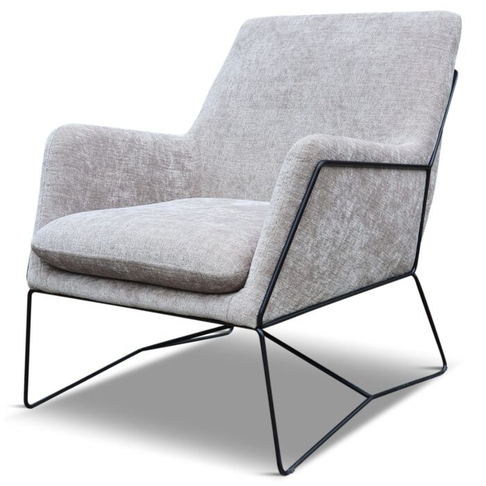 Fauteuil Vin Beige Zwart Frame