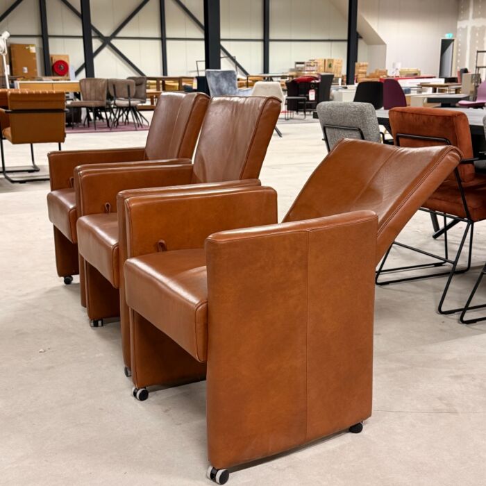 Eetkamerstoel Cognac Leer