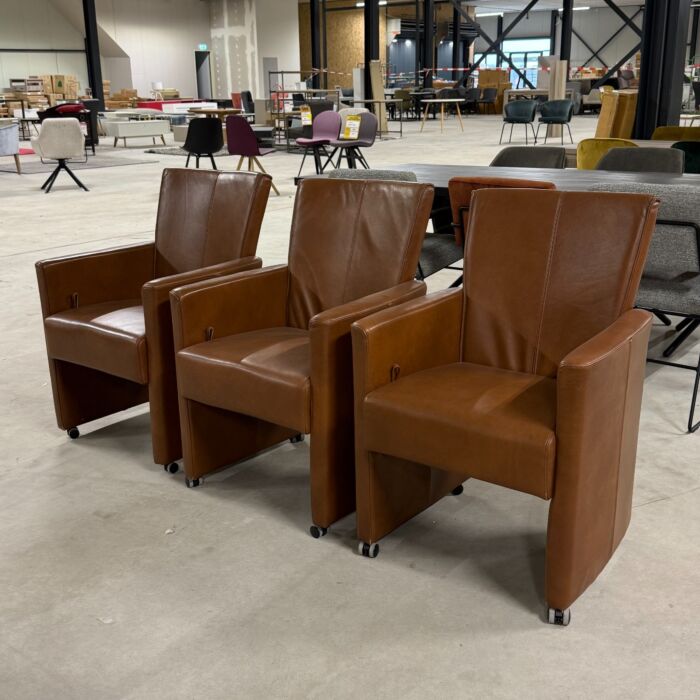 Eetkamerstoel Cognac Leer