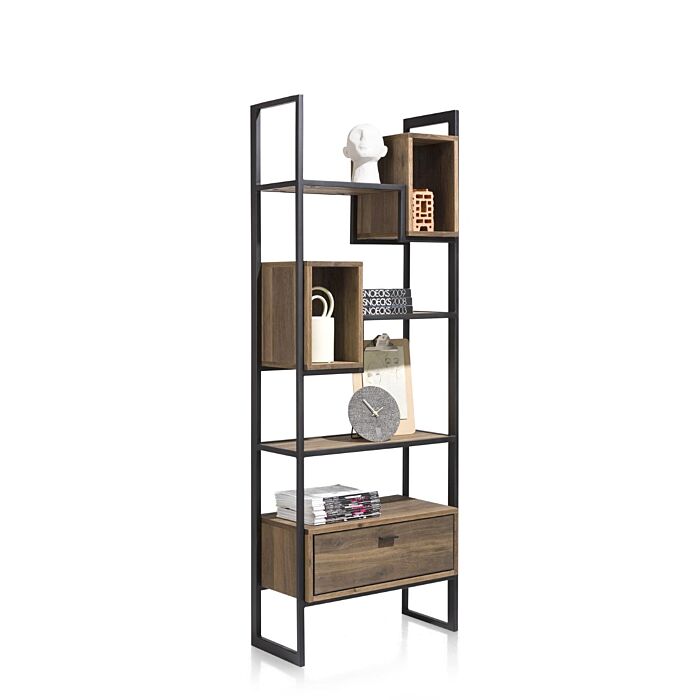 Fresno, Roomdivider 70 Cm - 1-Lade T&T + 2-Boxen + 4-Niches