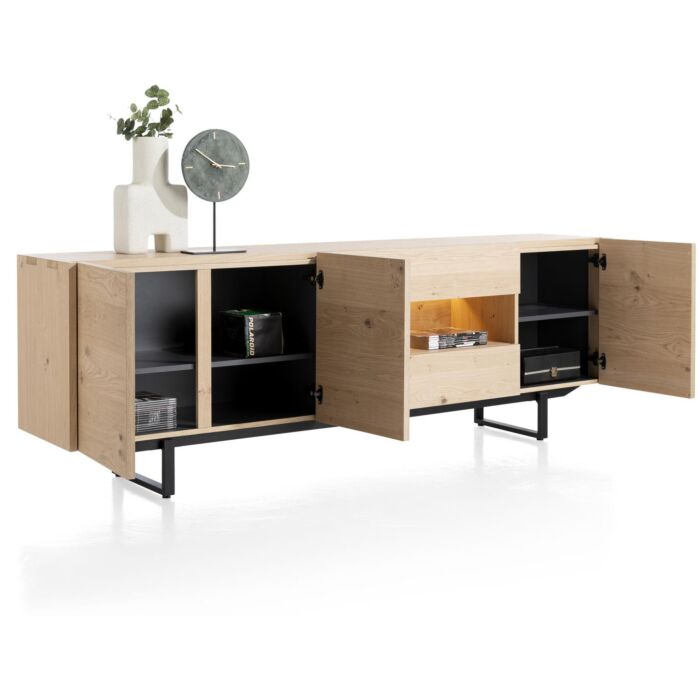 Modali, Dressoir 237 Cm - 3-Deuren + 2-Laden (+ LED) - Natural