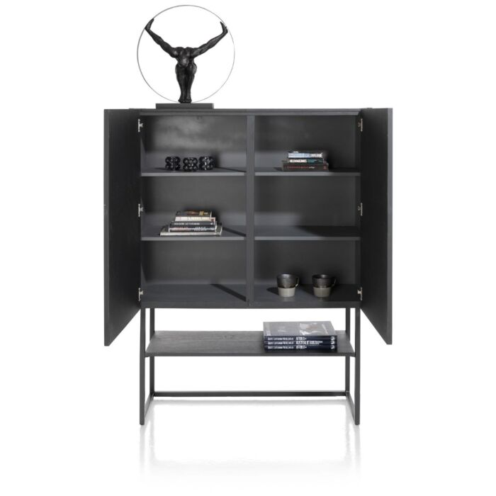 Highboard Carving 120 Cm Castle Black