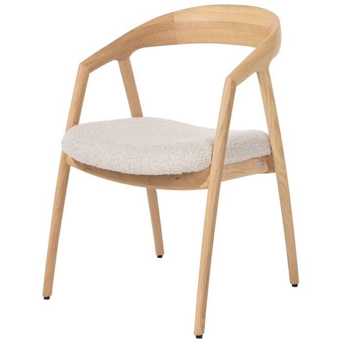 Armstoel Dante Eik Naturel Creme
