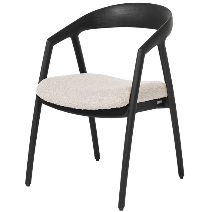 Armstoel Dante Eik Antraciet Creme