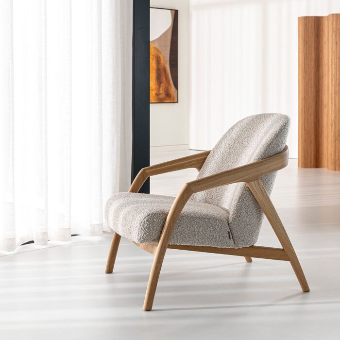 Fauteuil Dante Eik Naturel Creme