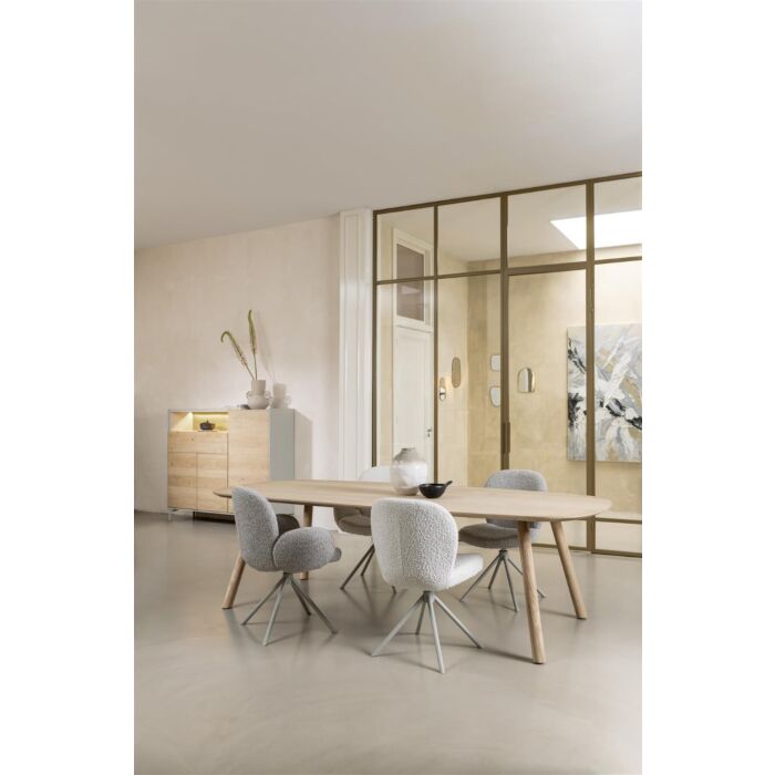 Eetkamertafel Niora Rechthoek 270x100 Cm Silk Grey Naturel