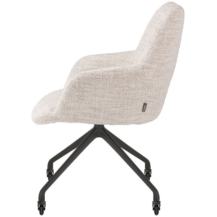 Armstoel Mats Met Wielen Creme