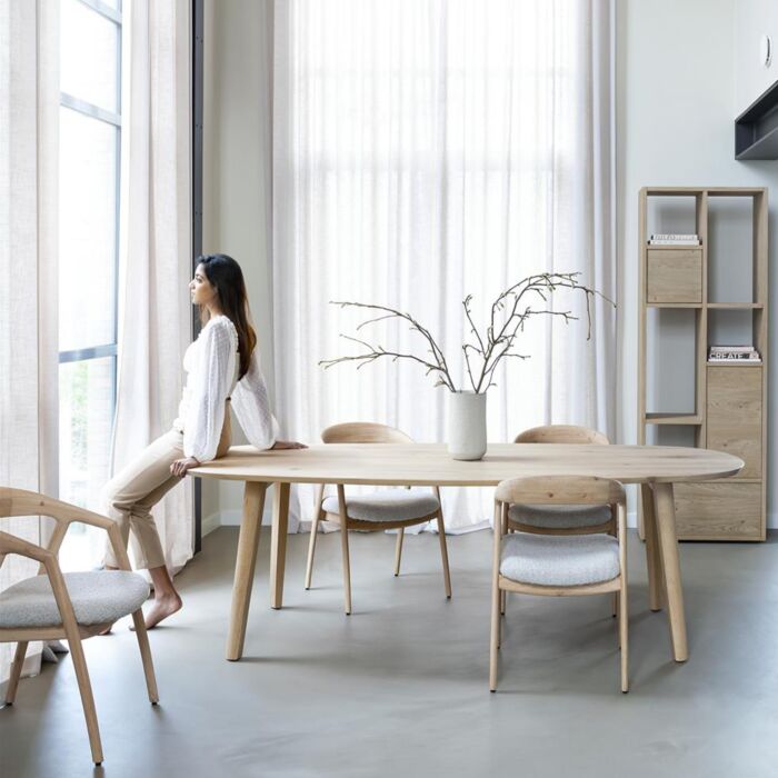 Eetkamertafel Odda Deens Ovaal 260x110 Cm Natural