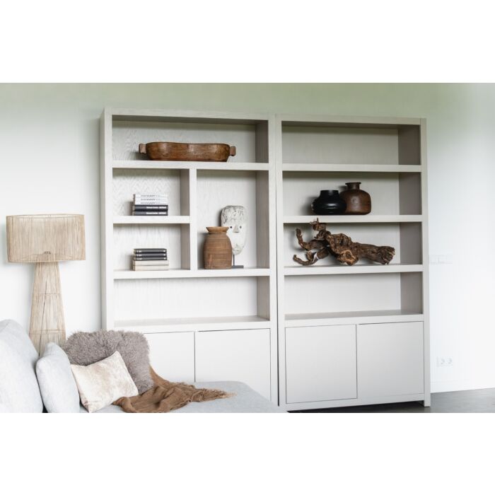 Boekenkast Diamond Taupe 120cm 4 Vaks Eiken