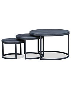salon tafel eiken nest set zwart 